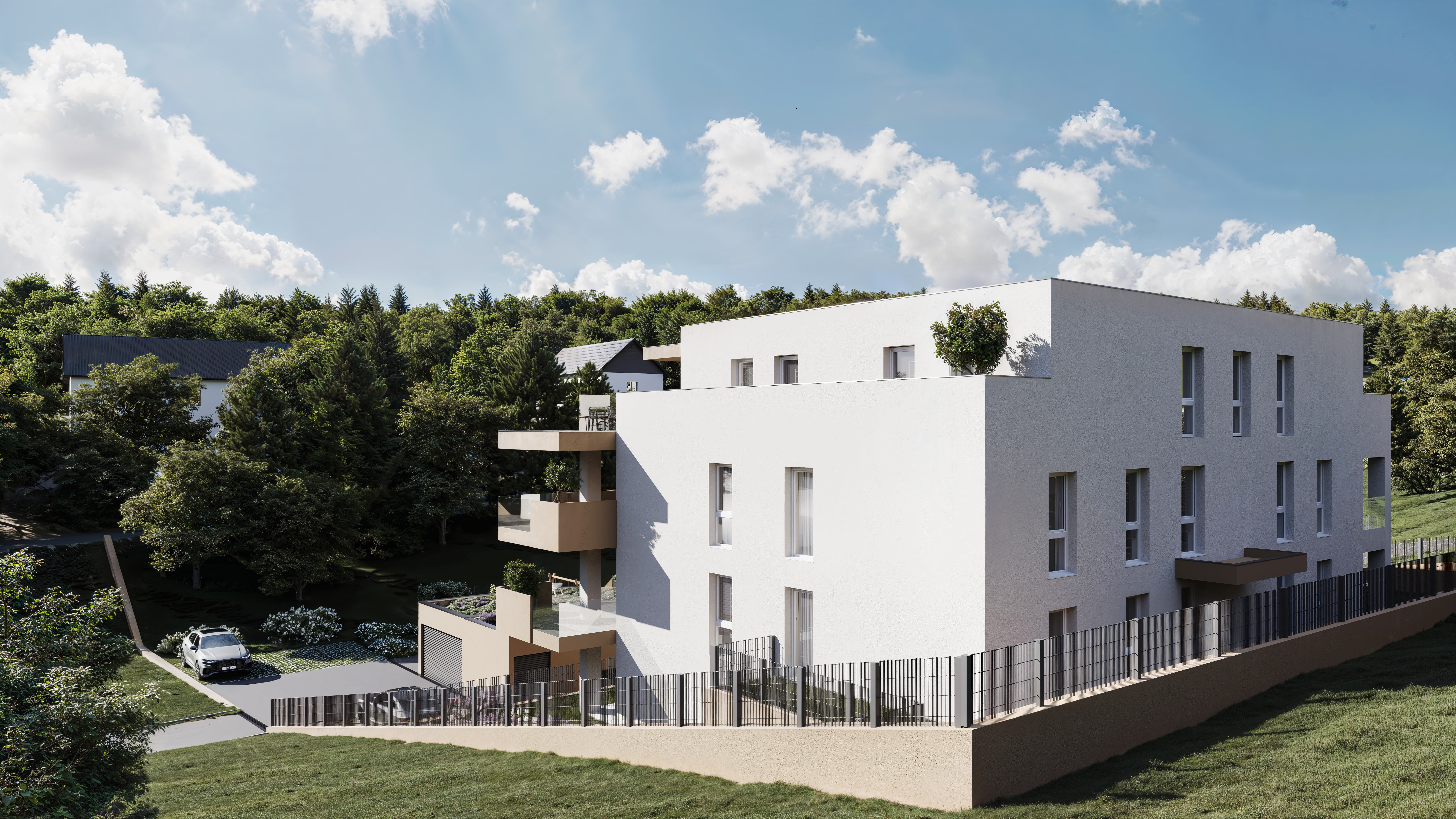 Modernes Bauprojekt – Außenansicht